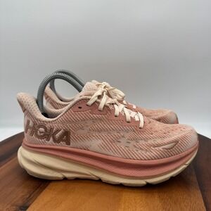 Hoka One One Clifton 9 Women's Size 7 Sandstone Cream Running Shoes 1127896 SNC